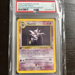 1999 Haunter Holo 1st Edition Stain Error PSA 5 Pokemon - Image 1