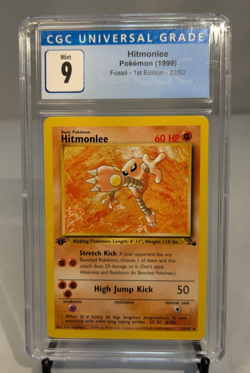 1999 Pokemon Fossil Hitmonlee 1ST Edition #22 CGC 9 - Image 1