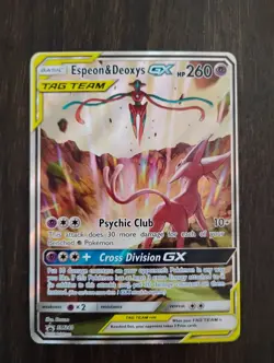 Pokemon TCG Espeon & Deoxys GX SM240 Black Star Promo - Image 1