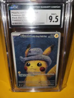 2023 Pokemon Promo Pikachu With Grey Felt Hat #085 Van Gogh CGC 9.5 MINT PSA 10 - Image 1