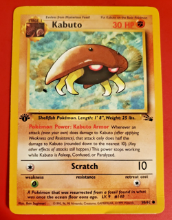 Kabuto - 1st Edition - Fossil 50/62 - HP Condition - Pokemon TCG WOTC 1999 - Image 1