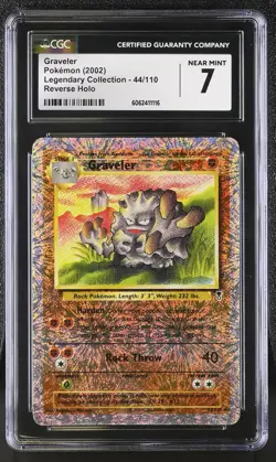 CGC 7 Graveler 2002 Legendary Collection 44/110 Reverse Holo Pokemon Card - Image 1