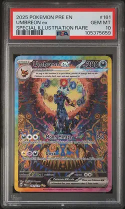 2025 POKEMON PRE EN-PRISMATIC EVOLUTIONS #161 UMBREON EX PSA 10 - Image 1