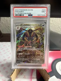 Pokemon TCG Kingambit Scarlet & Violet Holo Illustration Card 220/198 PSA 9 - Image 1