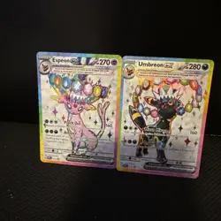 Pokemon Umbreon and Espeon Black Star Promo SVP175 SVP176 Figure Collection NM/M - Image 1