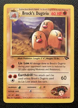 Pokemon TCG Brock's Dugtrio Gym Challenge 22/132 Regular Unlimited Rare LP - Image 1