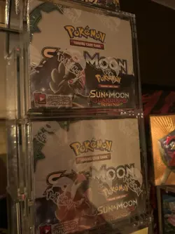 Pokemon TCG Sun and Moon Guardians Rising Booster Box Sealed With Display Case - Image 1