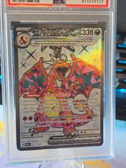 💎🔥 Charizard EX #215 PSA 9 Full Art Super Rare Pokemon TCG Obsidian Flames 💥 - Image 2