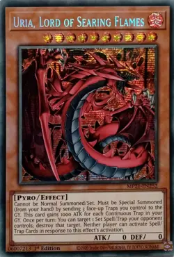 MP21-EN252 URIA LORD OF SEARING FLAMES SECRET RARE 1ST EDITION YuGiOh CARD - Image 1