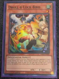 Yugioh! NM Droll & Lock Bird (Alternate Art) - RA02-EN006 - Super Rare - 1st Edi - Image 1