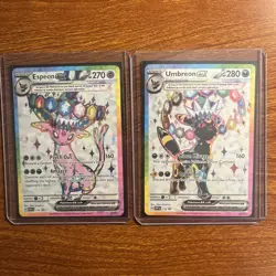UMBREON AND ESPEON EX PRISMATIC EVOLUTIONS 175 & 176 PROMO CARDS M/NM - Image 1