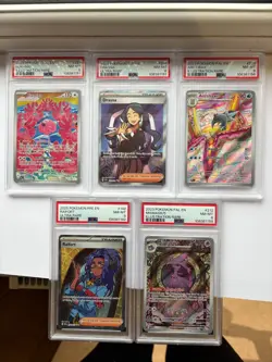 Mixed Graded Pokemon Cards PSA 8 flamigo, drasna, raifort, arctibax, mismagus - Image 1