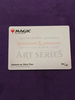 Elminster Art Card Magic: Battle for Baldur's Gate Series #36 Gold Signature - Image 2
