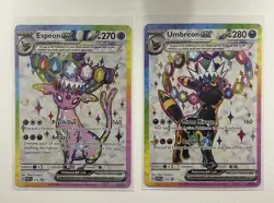 UMBREON AND ESPEON EX PRISMATIC EVOLUTIONS 175 & 176 PROMO CARDS - Image 1
