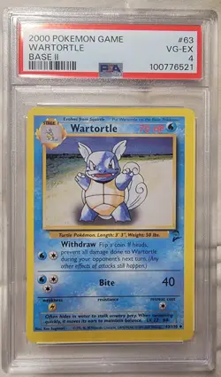 Wortortle Base Set 2 #63 PSA Graded 4 Pokemon 2000 Vintage Card WOTC TCG - Image 1
