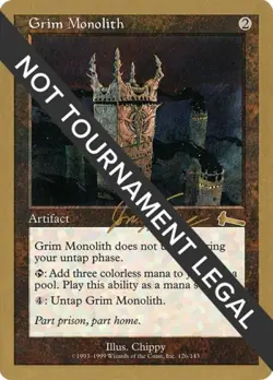 Grim Monolith - 2000 Jon Finkel (ULG) - Light Play MTG World Championship Decks - Image 1