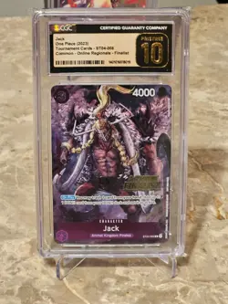 Jack Online Regional 2023 Finalist ST04-008 One Piece Card Game CGC Pristine 10 - Image 1