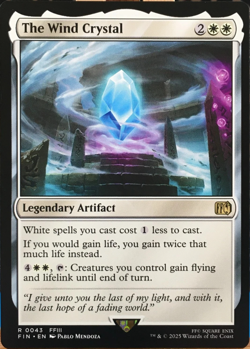 MTG - The Wind Crystal. Final Fantasy. Rare White - Legendary Artifact. - Image 1