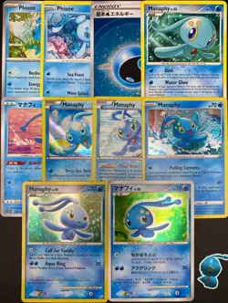 10x Pokemon Cards Manaphy Phione Lot - Cosmos Holo Rare POP PROMO XY Stamped TCG - Image 1