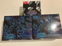 2 Phantasmal Flames Pokemon Center ETB + 1 Booster Box Set Sealed - Image 1