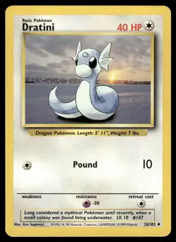 1999 Pokemon Classic Base Set Dratini VTG UNplayed Basic/Uncommon #26 WOTC TGC - Image 1