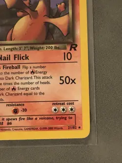 Pokemon - Dark Charizard 21/82 Team Rocket WOTC Non-Holo - 1st Edition - Image 5