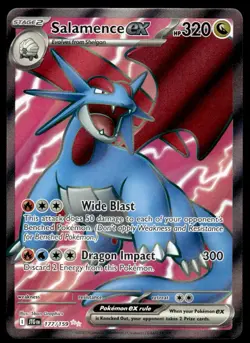 Pokemon TCG SV09: Journey Together #177/159 Salamence ex LP - Image 1