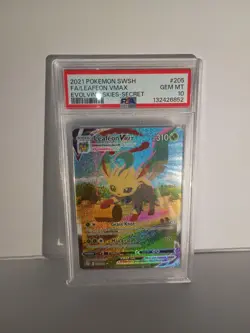 Pokemon PSA 10 Leafeon VMAX 205/203 Evolving Skies Alternate Art Full Art Mint - Image 1