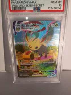 Pokemon PSA 10 Leafeon VMAX 205/203 Evolving Skies Alternate Art Full Art Mint - Image 2