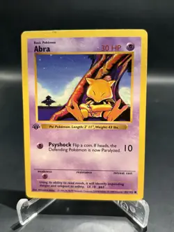 1999 Pokemon Base 1st Edition Shadowless #43 Abra - Image 1