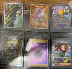 Lot of 6 Rare Illustration Psyduck/Mew Ex Lot Scarlet And Violet 151 Pokemon - Image 1