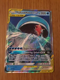 Pokemon TCG Magikarp & Wailord Tag Team GX SM166 Black Star Promo - Image 1