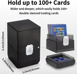 Deck Card Box for MTG Commander 100+Cards with Dice Storage Tray Case Holder Red - Image 2