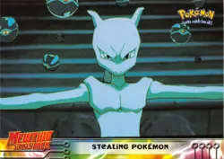 STEALING POKEMON #27 - BLUE Logo - NON-HOLO MEWTWO SB- TOPPS POKEMON CARD NM/LP - Image 1