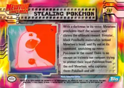 STEALING POKEMON #27 - BLUE Logo - NON-HOLO MEWTWO SB- TOPPS POKEMON CARD NM/LP - Image 2