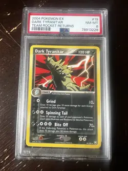 PSA 8 NM/MT Dark Tyranitar 19/109 Non-holo Pokemon TCG Card - Image 1