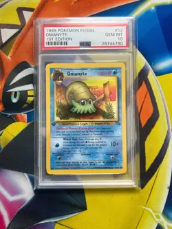 PSA 10 Omanyte 52/62 1st Edition Fossil Non Holo Pokemon Card - Image 1