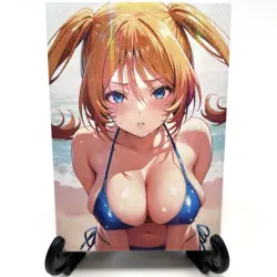 Sexy Hot Bikini Anime Waifu Girl Doujin Lewd Goddess Story Holographic Art Card - Image 2