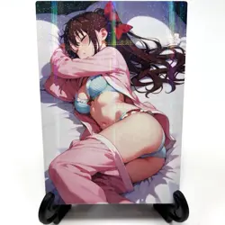 Sexy Cute Hot Anime Waifu Girl Doujin Lewd Goddess Story Holographic Art Card - Image 2