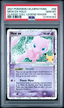 POKEMON CARD MEW EX CLASSIC 88 CELEBRATIONS #88 GRADED PSA 10 GEM MINT - Image 1