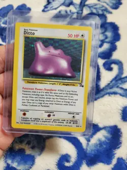 Pokemon TCG Ditto Fossil, Holo Unlimited Rare Card 3/62 LP/MP - Image 1