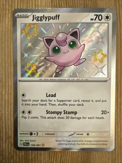 Jigglypuff - 198/091 - Pokemon Paldean Fates Shiny Rare Card NM - Image 1