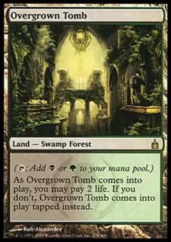 Tombeau luxuriant Ravnica Francais - French Overgrown Tomb - Magic Mtg - Exc - Image 1