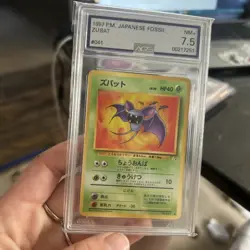 JAPANESE FOSSIL #41 #57 1997 Pokemon ZUBAT psa 8 NM-MINT - Image 1