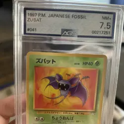JAPANESE FOSSIL #41 #57 1997 Pokemon ZUBAT psa 8 NM-MINT - Image 3
