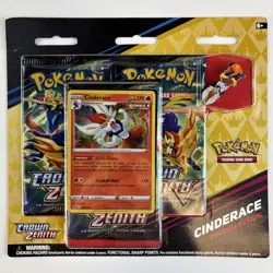 Nintendo Pokemon TCG Sword & Shield Crown Zenith Pin Collection Cinderace - Image 1