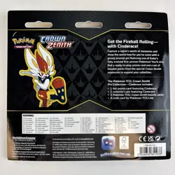 Nintendo Pokemon TCG Sword & Shield Crown Zenith Pin Collection Cinderace - Image 2