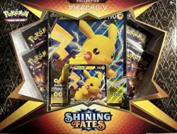 Pokemon TCG Shining Fates Pikachu V Collection Box NEW FACTORY SEALED Catch Em - Image 1