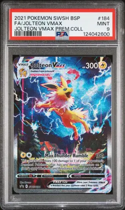2021 POKEMON SWSH BLACK STAR PROMO #184 FULL ART/JOLTEON VMAX PSA 9 - Image 1