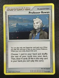 Pokemon Professor Rowan 112/130 Holo Rare Trainer Diamond & Pearl LP - Image 1